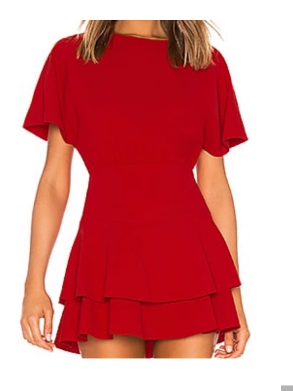 Alice + Olivia Palmira Red Layered Mini Dress